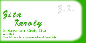 zita karoly business card