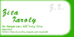zita karoly business card